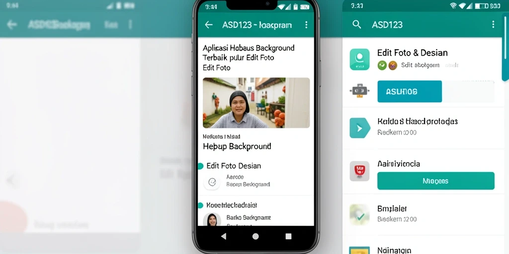 Antarmuka aplikasi ASD123 yang sederhana untuk fungsi Hapus Background.