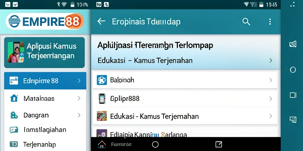Screenshot EMPIRE88 menampilkan antarmuka kamus terjemahan yang sederhana dan fungsional.