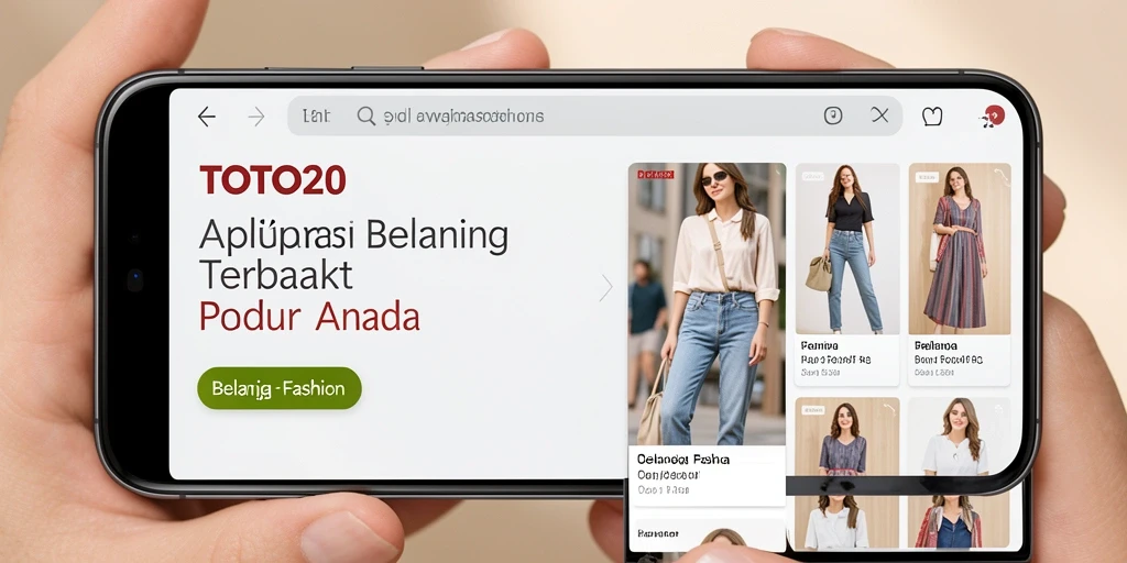 Antarmuka TOTO20 yang sederhana dan modern untuk belanja fashion.