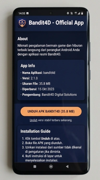 Tampilan halaman APK bandit4d